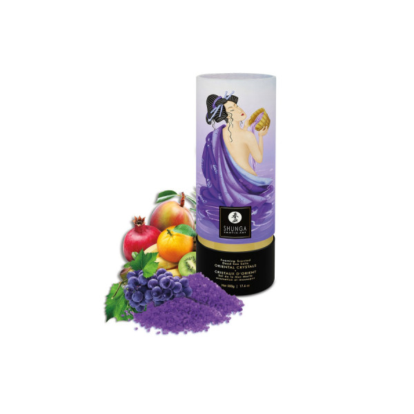 Sel de la mer morte aromatisé et moussant Fruits Exotiques  500 gr Shunga 